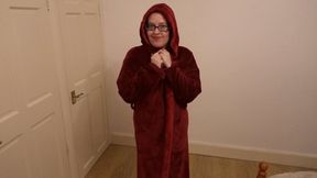 Striptease in dressing gown