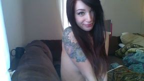 Tattooed Brunette Strips and Chats