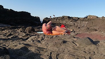Public fucking in the rocks