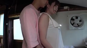 Japanese Hentai: Brunette Censored Stockings POV Handjob in Paradise