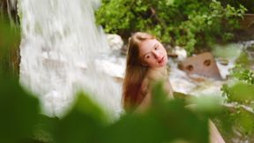 Topless on waterfalls