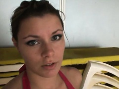 Sexy lifeguard fucked in the toilet