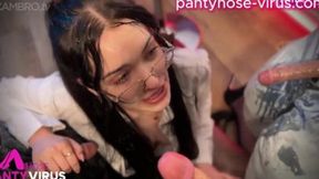 Adria Nite Sucks Multiple cocks in her secretary fantasy