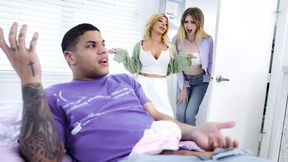 Sara St Clair and Lucy Foxx are enjoying FFM hardcore sex