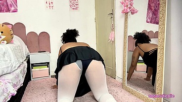 Chubby Ballerina Farting While Stretching After Class