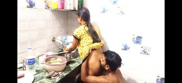 Indian girl has hard sex in kitchen  Mumbai