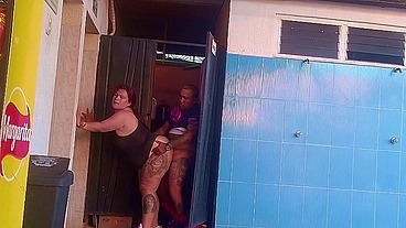 Homemade video. Mature fat woman fucking behind the neighborhood store when she goes grocery shopping. The busty housewife is an easy whore and everyone fucks her. Amateur chubby woman!