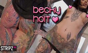 Tease Me Please Me - Slutty Babe With Of Tattoos Puts On A Striptease - Becky Holt