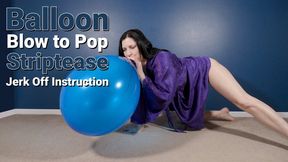 Blue 17" Balloon Blow2pop Jerk Off Instruction Striptease Robe Bra and Panties - Kylie Jacobs - MP4 1080p HD