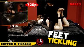 Ticklish Brunette Tied and Tickled | Foot & Upper Body Merciless Tickling Intense Tickle | PIP | Face Close Up | Split Screen