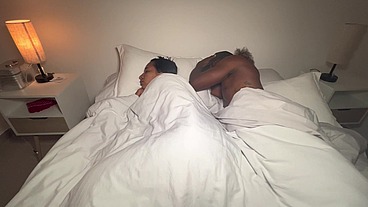 Step Mom And Step Son Share a Bed In A Hotel Room. English subtitles