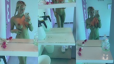 Naked on Dressing Mirror