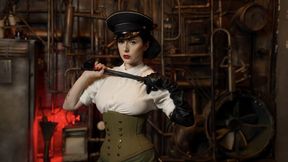 Goddess in uniform striptease (4K)