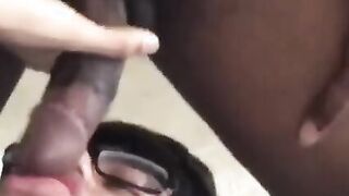 Twinky gets face fuck by big black cock gangster