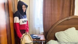 POV "Please don't call the police" Caught the thief and fucked her in the ass. (With subs)