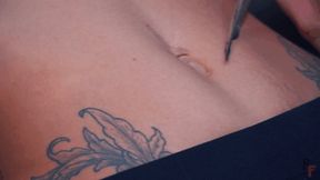 Kelly's divine Belly & Belly Button - Lisenok licks her belly and massages her (HD 720p MP4)