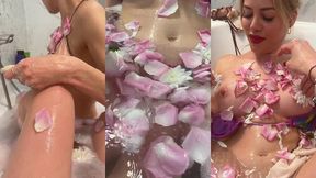 romantic and sensual foam and flowers bath with maya rose