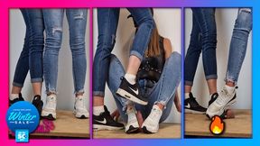 Two Girls in Nike Thea Full Weight vs Cock - Valeria