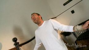 Driver Stable Bound By His Balls Which Were Drained - 1080