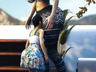 Big Boob Teen Grows into a Giantess - Height Comparison Breast Expansion