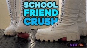 School Friend Crushing and Marching in Painful White Snow Boots (Slave POV Version) - Tamystarly - Cock Balls Crush Trample, CBT, Bootjob, Trampling, Shoejob, Stomping