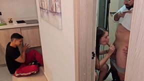 Colombian hires couple for housekeeping and fucks girl behind husband&#039;s back