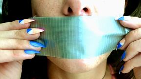 Duct Tape Pleasure MP4-Ama Rio self gags herself with duct tape and masturbates