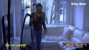 Kitty Blair suck off guy on carpet with crystal tube merciless until cum multi cam
