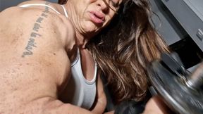 Fbb pro huge massive grunting back and biceps workout grunting high videographer moving arround me back angles giantess view deep voice massive weet and pumped high for female bodybuilding lovers massive condition!