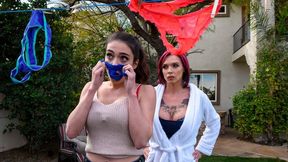 Alluring dolls Anna Bell Peaks and Ashly Anderson fuck in the kitchen