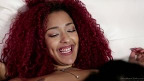 Ebony Redhead in Lesbian Beauties Interracial Scene 2 - Aria Alexander and her brunette girlfriend