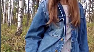 Horny teen hides in woods for multiple orgasms after school