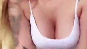 Busty blonde Katty Roldan twists her ass