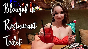 Juicy Stranger Sucks Big Dick in Restaurant Toilet during the First Hour of Dating