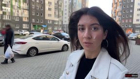 unfaithful wife goes to supermarket with cum on her face from lover - cumwalk
