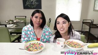 Bae oriental 3Some with Barely Legal Step Daughters for Christmas