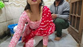 Bhabhi Fucked While Washing Clothes in the Bathroom Risky Outdoor