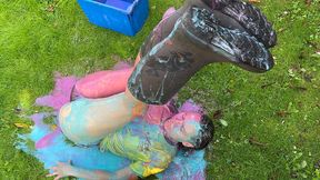 a welly boot gunging – sploshing wam fun