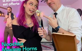 Delivroubignole Fucks and Fills up Right Next to Her Date with Maxime Horns Noochka Davy