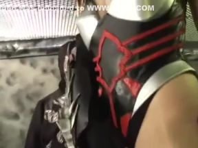 Jap Babe in Bondage, Spinning on Dildo Toy