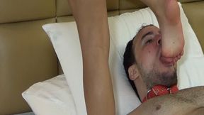 FOOT SMOTHER AND GAGGING RUBY WOOD AND MALE SLAVE LITTLE MOUSE
