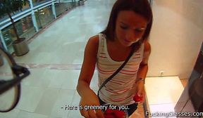 Fucking Glasses - Sweet strawberry fuck in a WC