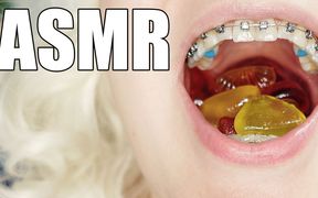 Braces fetish ASMR video mukbang