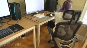 sexy office worker teases you with her perfect whale tail thong ass