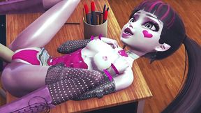 draculaura spread over the teacher s desk - monster high 3d porn parody
