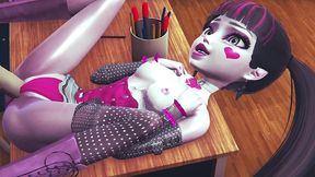 draculaura spread over the teacher s desk - monster high 3d porn parody