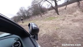 Slutty kitten's outdoor porn