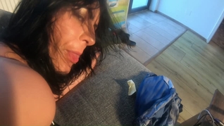 Sexy secretary MilfyCalla is playing with my fat cock