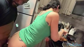 Spicy Tradwife Life - Interracial Couple Fuck in Kitchen While She Cooks His Dinner Psilo Siren Matt Bishop