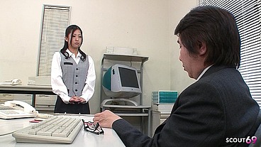 Japanese Perfect Body Secretary seduce to Old Young Bondage Sex by her Boss in uncensored JAV Roleplay